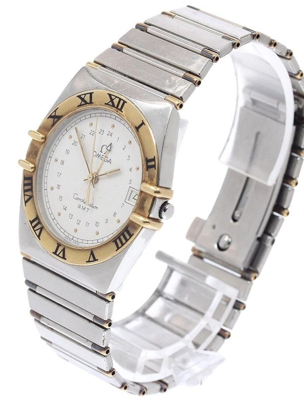 OMEGA Constellation YG bezel half bar GMT beige Dial Quartz Men's Watch_949112